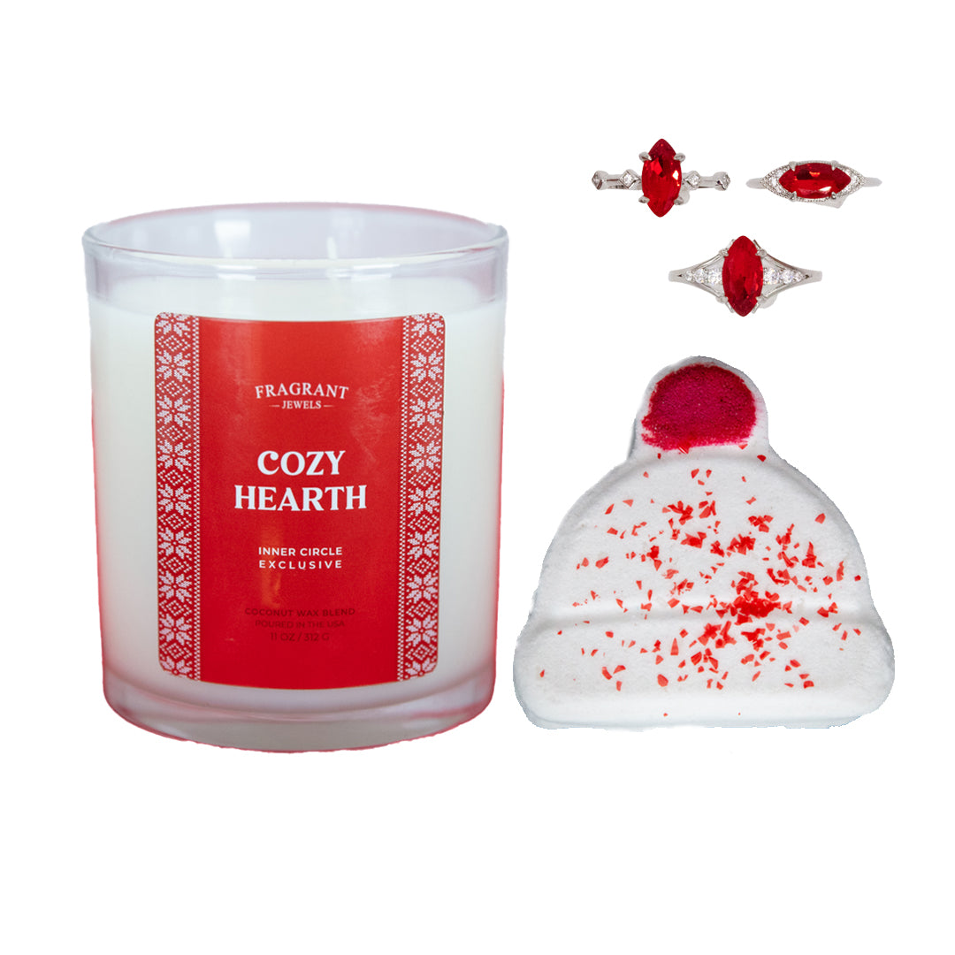 Cozy Hearth - Candle and Bath Bomb Set