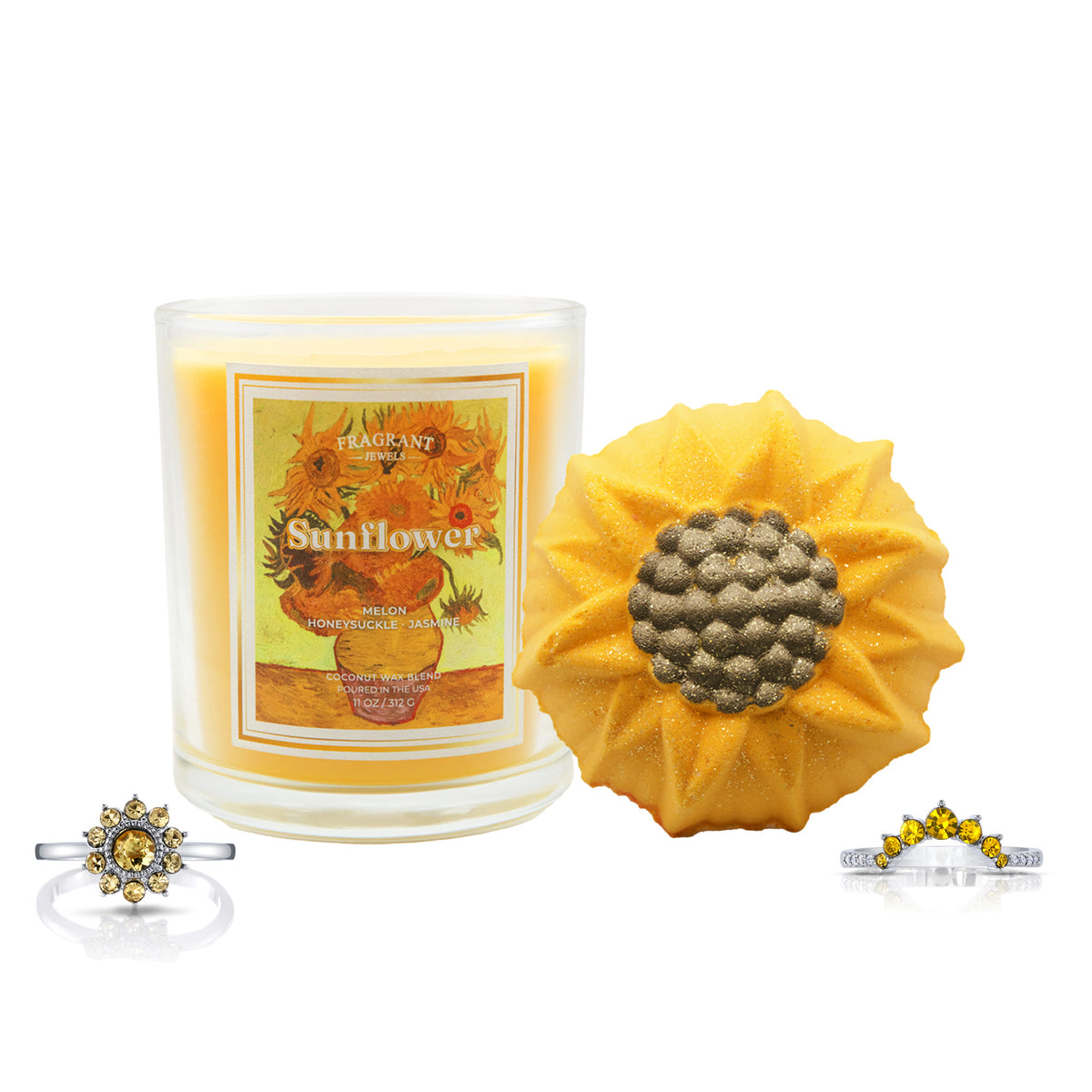 Sunflower - Candle and Bath Bomb Set