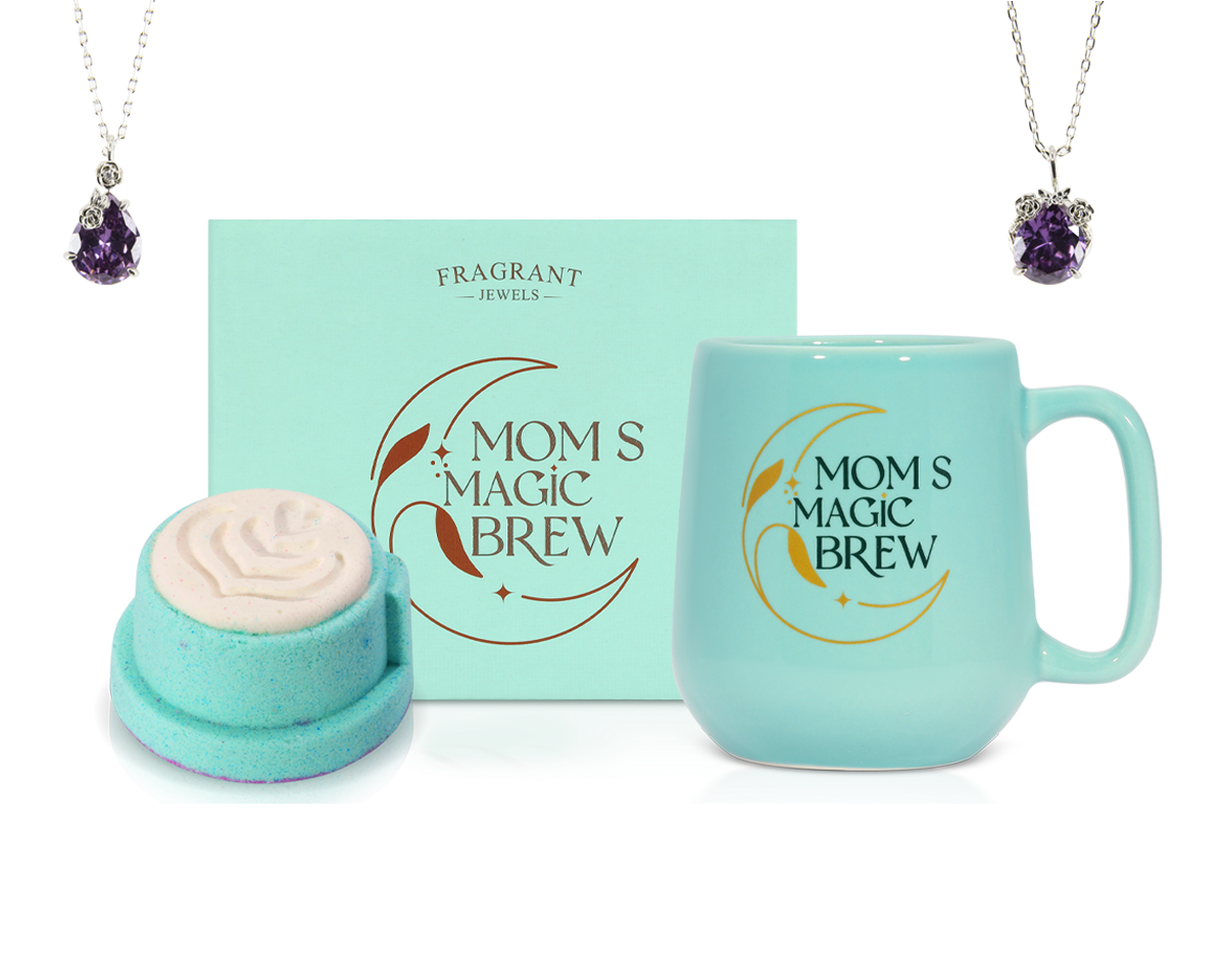 Mom Magic - "Mom's Magic Brew" - Jewel Candle and Bath Bomb Set