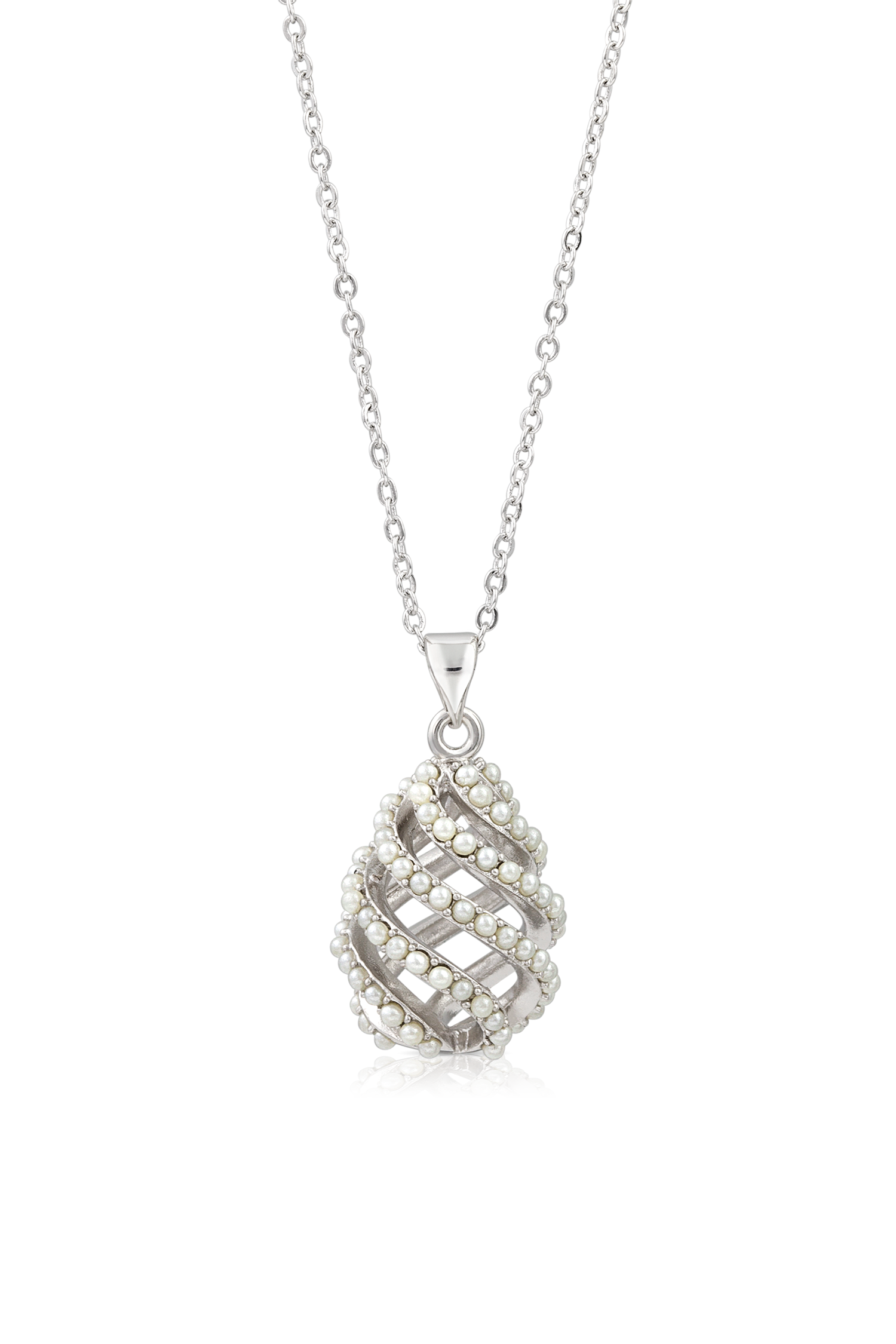 Pearl Birthstone Spiral Pendant