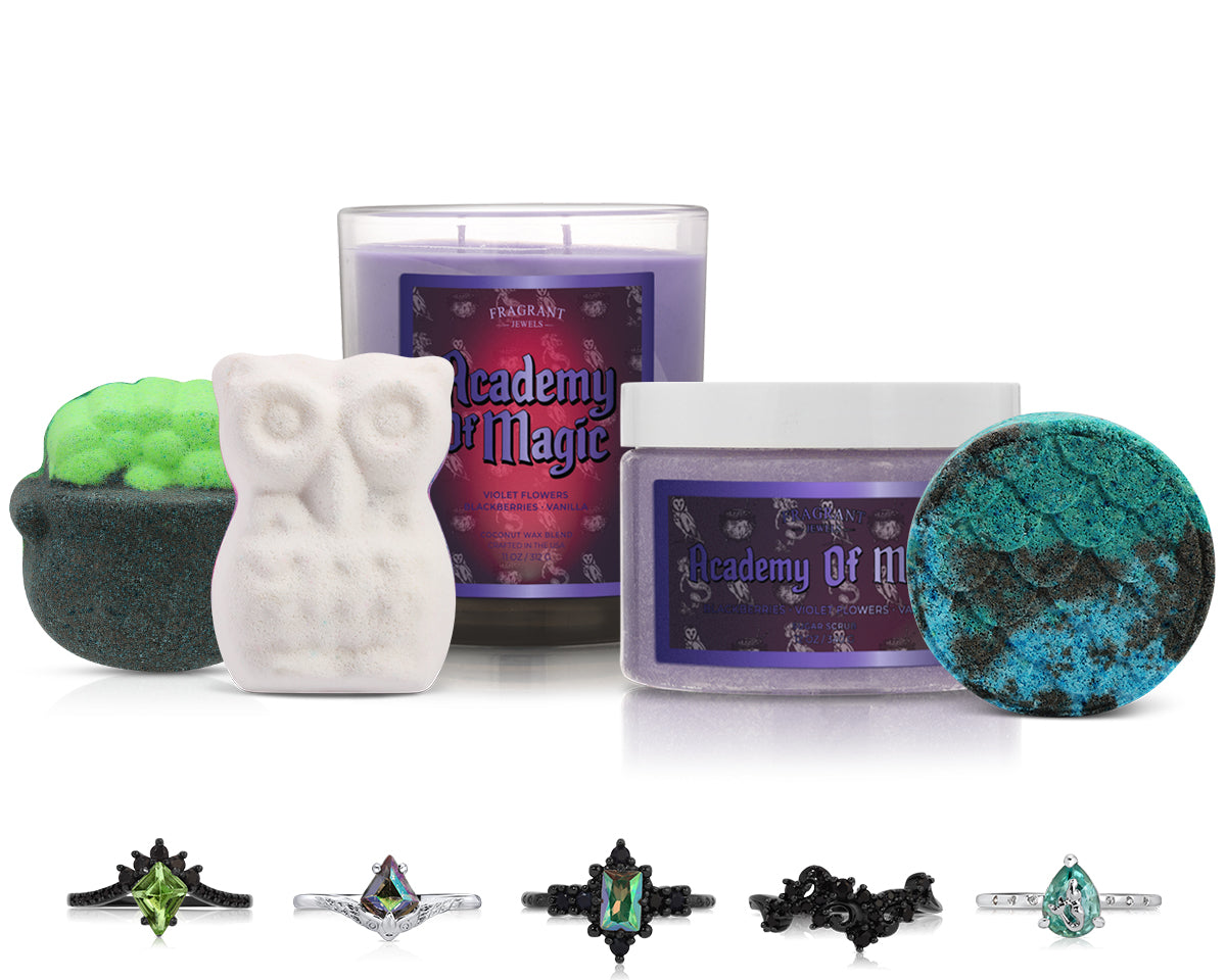 Academy of Magic - Bath Bomb, Candle, and Body Scrub 5-Piece Set