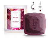 January Garnet Birthstone Charm - Candle and Bath Bomb Set