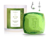 August Peridot Birthstone Charm - Candle and Bath Bomb Set