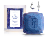 September Sapphire Birthstone Charm - Candle and Bath Bomb Set