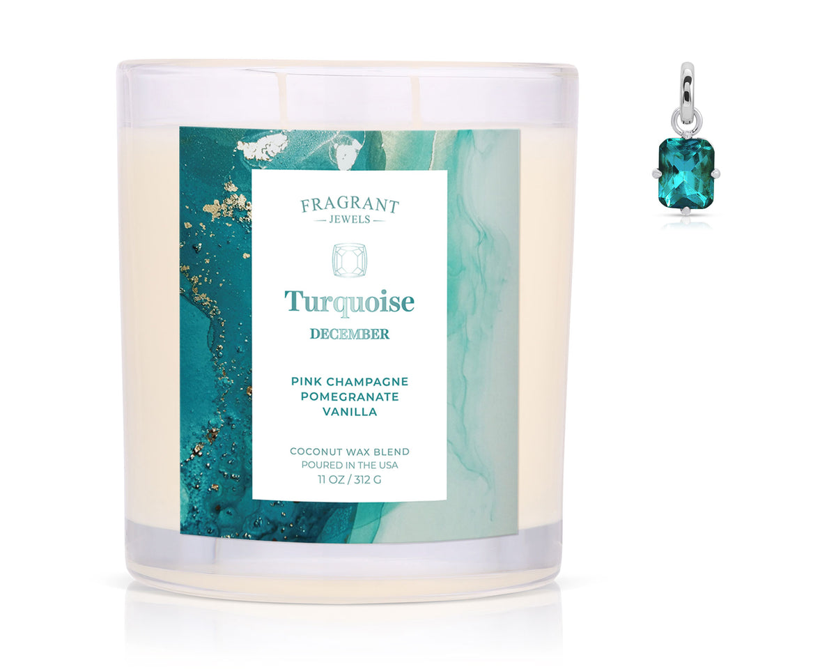 December Turquoise Birthstone Charm - Jewel Candle