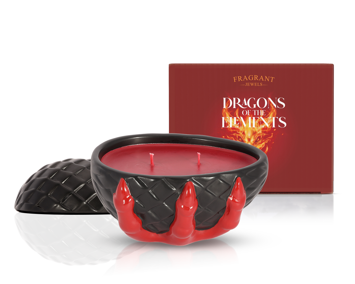 Dragons of the Elements - Fire Dragon & Water Dragon - Ceramic Candle and Bath Bomb Set