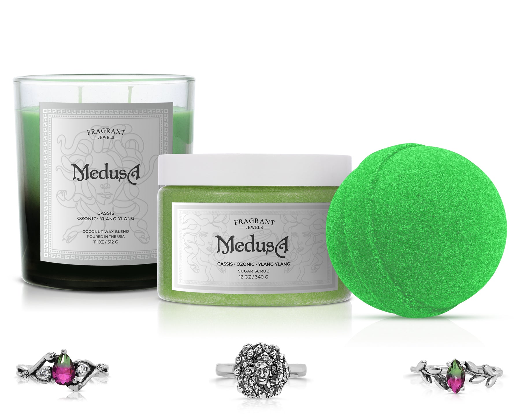 Medusa - Candle, Bath Bomb, and Body Scrub 3-Piece Set (GWP)