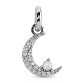 June Pearl  Birthstone Charm - Moon