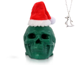 Yule Ghoul - Christmas Skull Pillar Candle