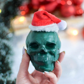 Yule Ghoul - Christmas Skull Pillar Candle