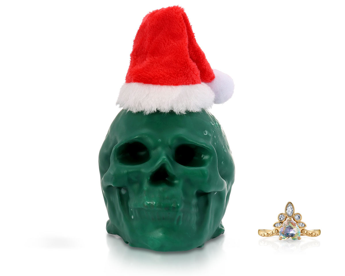 Yule Ghoul - Christmas Skull Pillar Candle