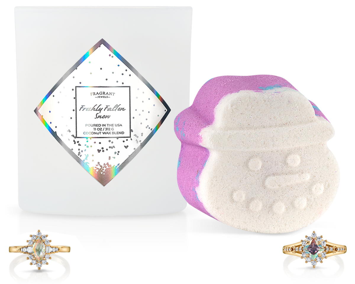 Fresh Fallen Snow - Bath Bomb and Candle Set