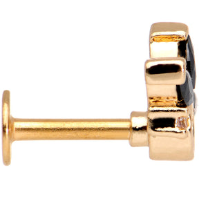 1/4 Clear CZ Gem Rose Gold Tone Anodized Cartilage Tragus Earring