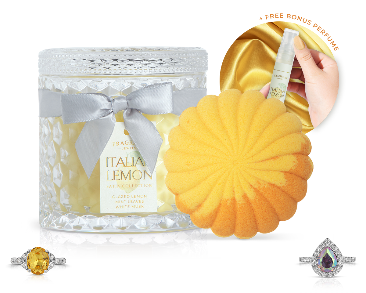 Italian Lemon - Satin Collection - Candle and Bath Bomb Set