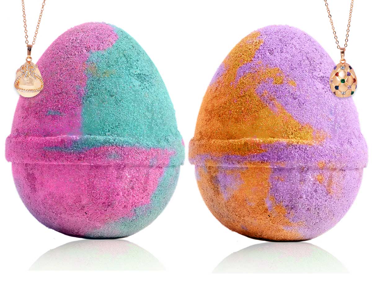 Easter Egg - Pink & Teal + Orange & Purple - Bath Bomb Duo