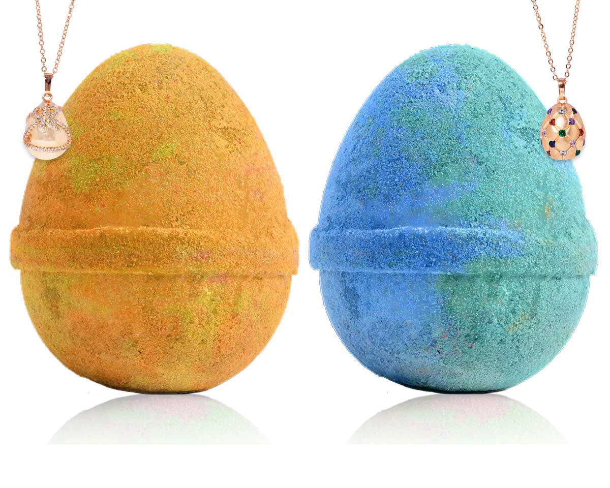 Easter Egg - Yellow & Orange + Tiffany Blue & Blue - Bath Bomb Duo
