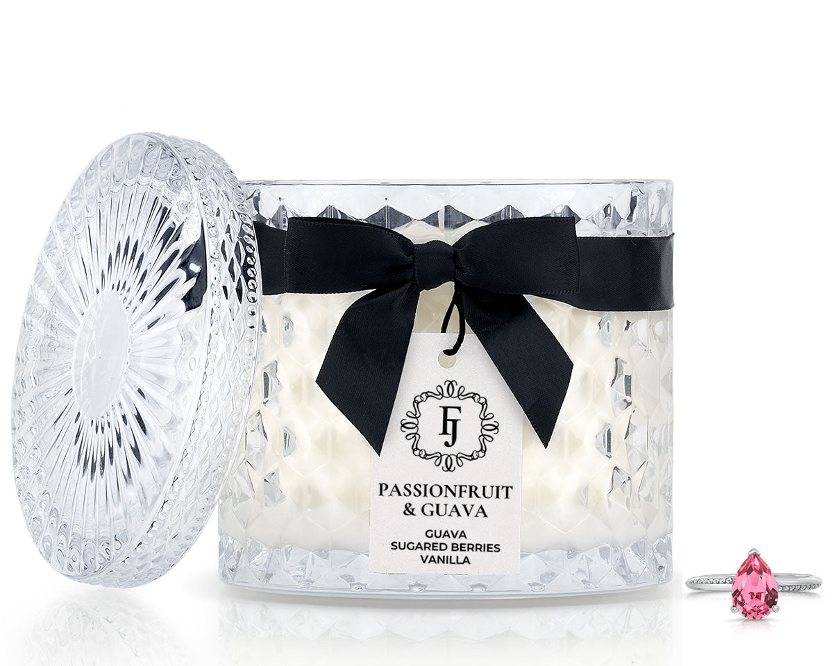 Passionfruit Guava - Black Satin Collection - Jewel Candle