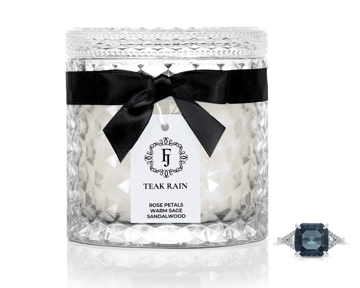 Teak Rain - Black Satin Collection - Jewel Candle