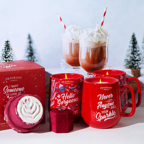 Cafe FJ: Peppermint Twist - Look at Me - Candle and Bath Bomb Set