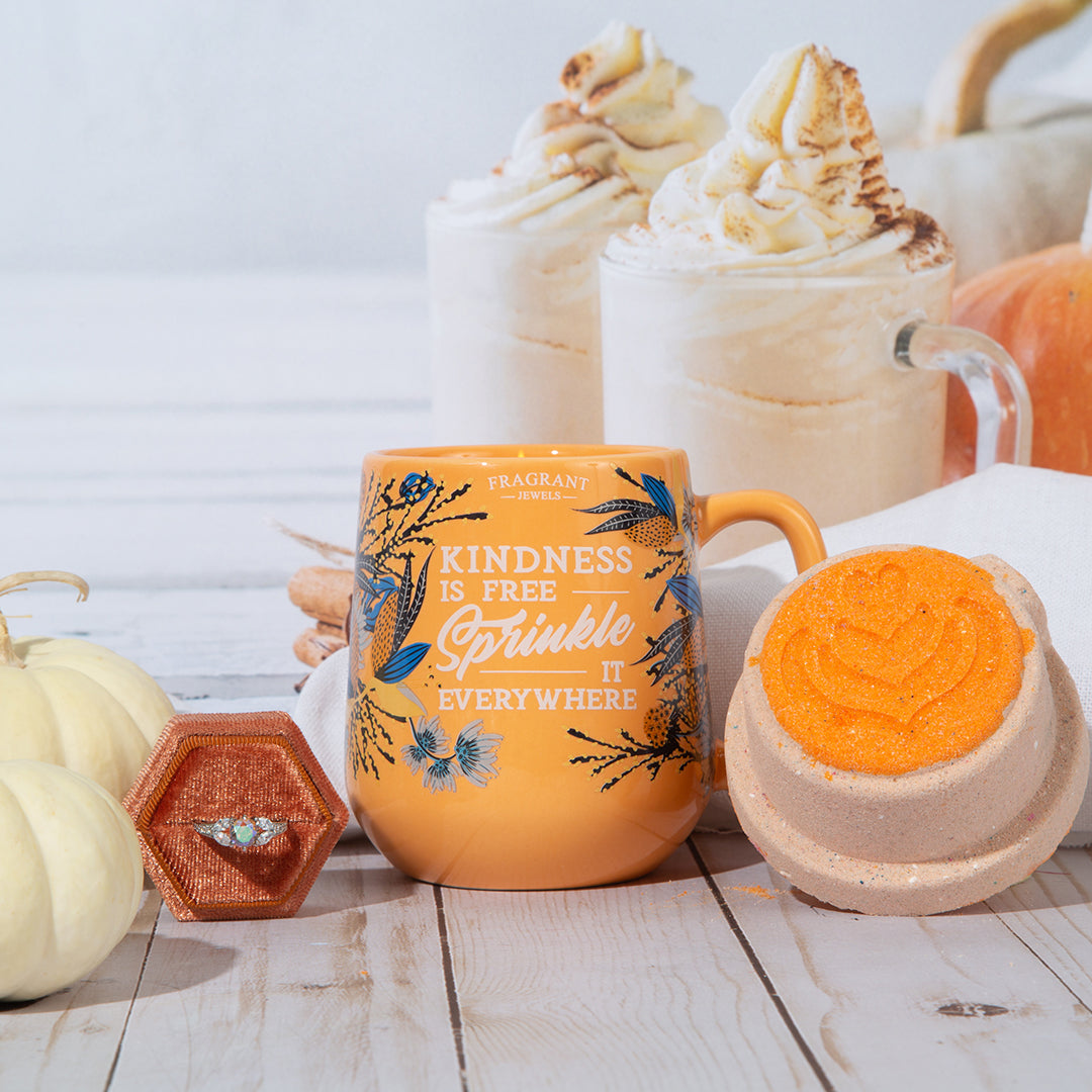 Cafe FJ: Pumpkin Spice Latte - Sip Happens - Candle and Bath Bomb Set