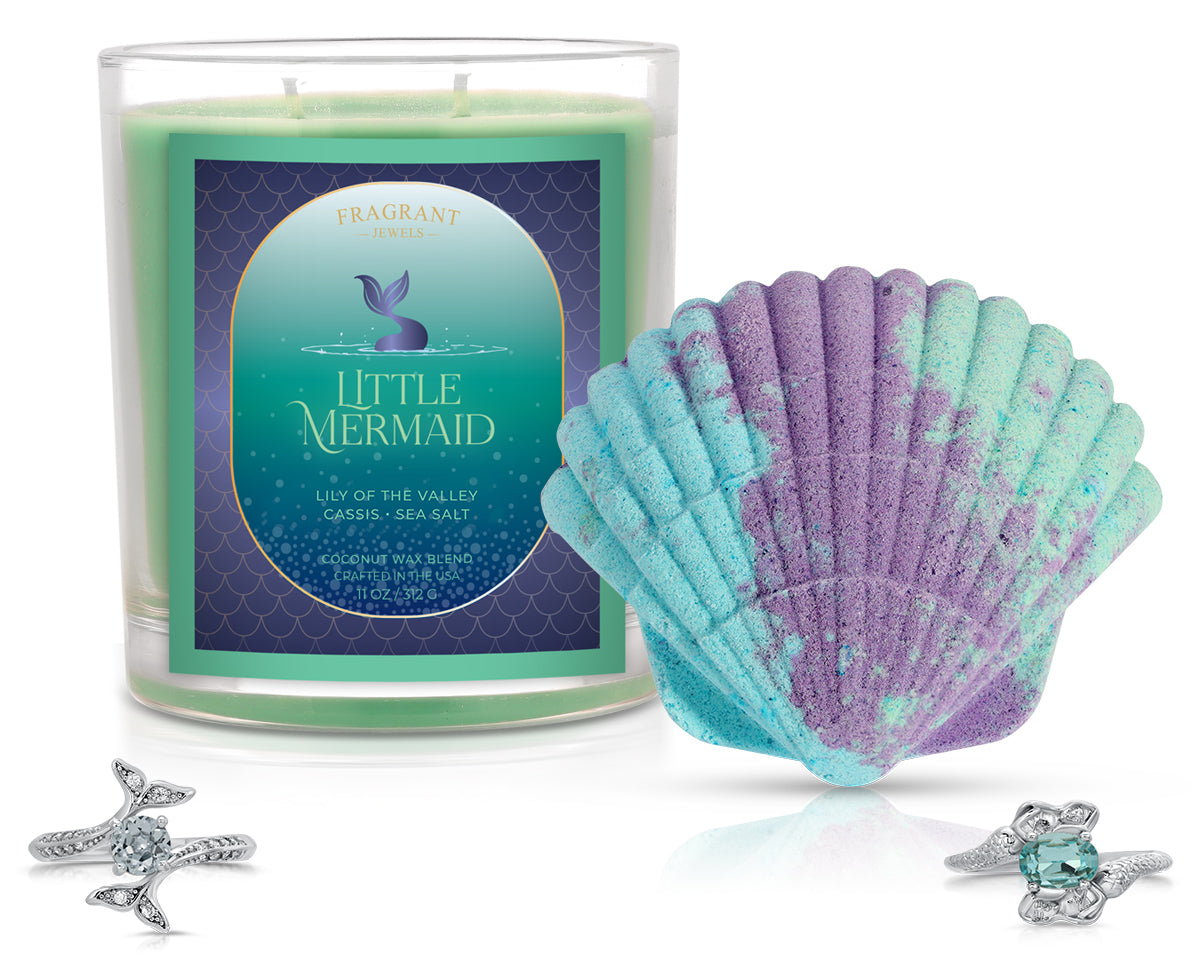 Little Mermaid - Candle and Bath Bomb Set